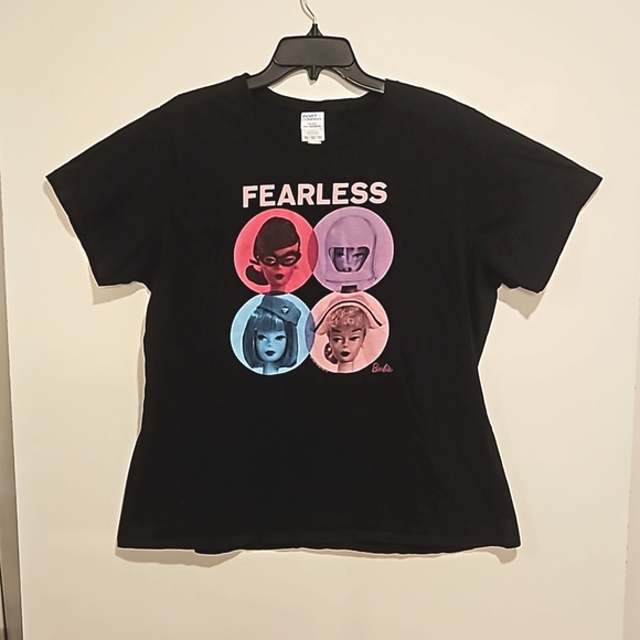 Mattel Barbie FEARLESS black short sleeve graphic tee XXL fan apparel movie - Picture 1 of 7